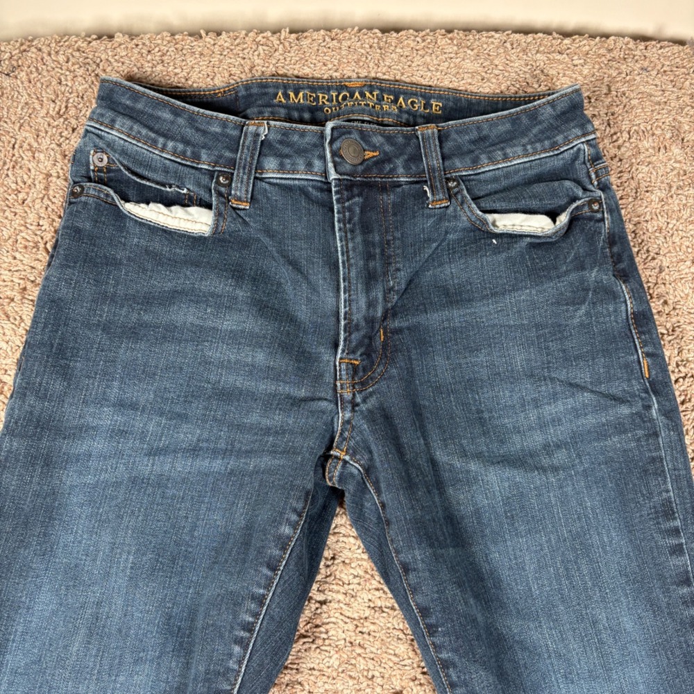 American Eagle Outfitters Slim Fit Dark Wash Denim Jeans Mens 30x30 Blue - Picture 2 of 9